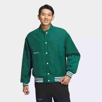 阿迪达斯 （adidas）棉服男装春新款运动立领外套休闲夹克加厚保暖棒球服 IZ1601绿色 S