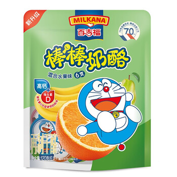 百吉福 milkana 棒棒奶酪混合水果味120克/6粒装 哆啦a梦版儿童奶酪棒