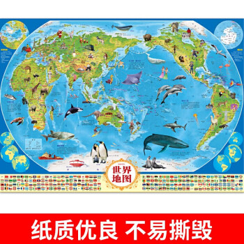 儿童房专用挂图 中国地图+世界地图（经典版）