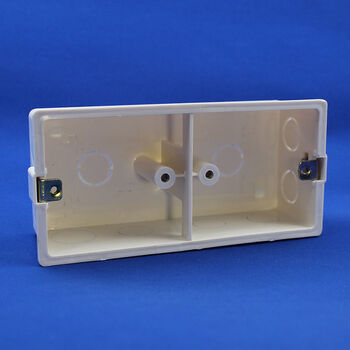 两位86型pvc阻燃双联接线底盒 通用家装暗盒暗装开关盒插座底双盒