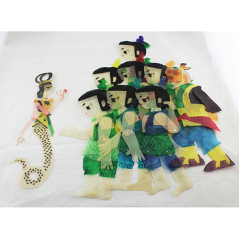 皮影戏人偶 陕西带操作杆皮影道具皮影戏手工diy幼儿园皮影 葫芦娃9个