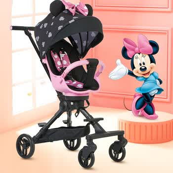上海无货迪士尼disney 婴儿推车遛娃神器轻便可折叠儿童双向手推车带