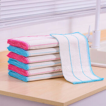 特厚款12层家用抹布厨房用品不沾油洗碗巾百洁布清洁巾吸水洗碗布 5层