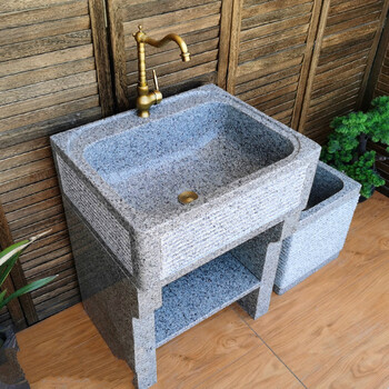 盆户外水池石材大理石洗衣池阳台室外洗手盆台户外 石头别墅水槽庭院