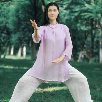 女式太极服练武服装气功服 太极服女新款飘逸夏季改良中袖太极拳练功