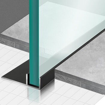 f型玻璃卡槽  铝合金f型槽玻璃卡槽淋浴房收口条卫生间隔断预埋件包边