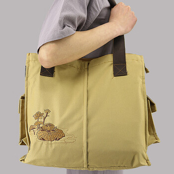 侨目 僧人包居士包佛教僧人用品棉布居士包背包男帆布单肩朝山袋佛包