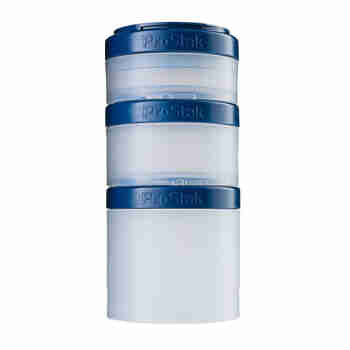 美国Blender Bottle PROSTAK EXPANSION 3层储物罐运动健身蛋白粉容器盒 3层储物罐 - 透明蓝