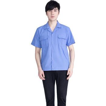 姿薇熙夏季短袖工作服衬衣男女薄款劳保服上衣汽修车间电焊工装厂服