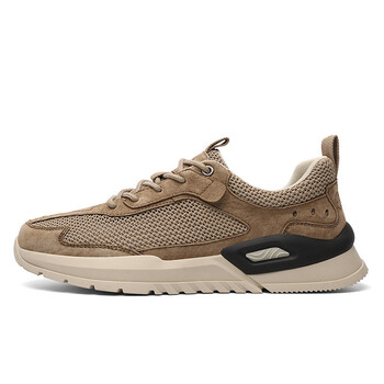 jeep spirit男鞋运动鞋夏季透气薄款新款户外鞋子男真头层皮网面休闲