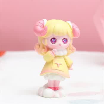 羽凡鸟十二星座星座奇缘盲盒少女可爱卡通摆件 公仔创意可爱女孩潮玩