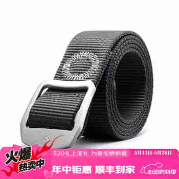 龙牙（Dragon Tooth）第二代钛合金腰带尼龙户外腰带男士编织腰带多功能裤带 灰/黑 均码