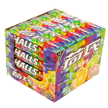 荷氏halls 维c糖果 什锦水果口味 清凉零食糖果硬糖 34g*20条装 (整盒