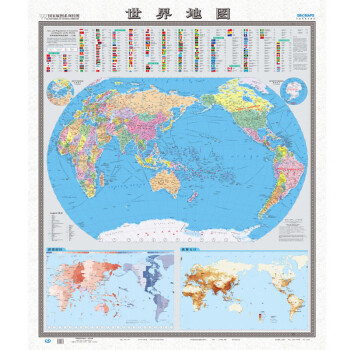 竖版世界地图1.15*1.35米 袋装易收纳 国家版图系列 大面幅 全景世界版图 中英（外语）对照