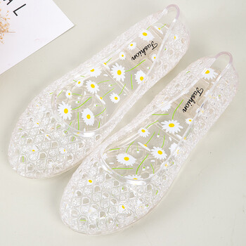 中老年凉鞋女 夏季水晶透明洞洞包头透气家居塑料鞋外穿中老年妈妈凉