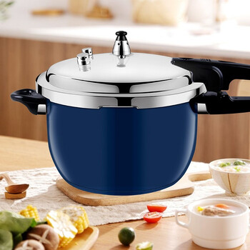 双喜 千禧304不锈钢压力锅加厚明火电磁炉通用锅具18-26cm 多彩宝石蓝