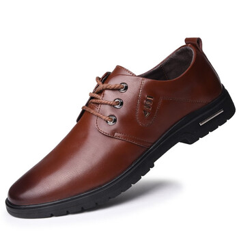 男真皮软底新款夏季透气鞋子内增高男士休闲鞋黑商务正 9010棕色 41