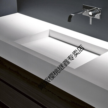 隐形下水一体盆洗脸盆洗手盆挂墙式卫浴柜洗漱台洗脸池台下盆定制