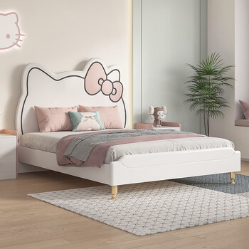 奇妙童年 儿童床女孩公主床实木单人床1.