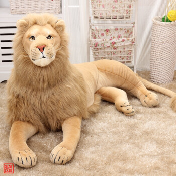 玩具摄影道具家居摆件非洲狮子玩偶仿真动物公仔摆件动物世界送女友