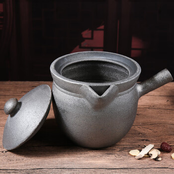 荥经砂锅药罐中药壶煎药熬药锅耐高温家用燃气砂锅手工无釉中药锅