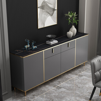 餐边柜岩板现代简约一体靠墙家用储物柜轻奢沙发靠背柜横厅隔断柜 120