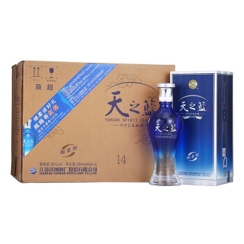 洋河藍色經典 天之藍 38度 整箱裝白酒 480ml*6瓶(內含3個禮袋) 口感