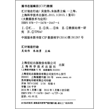 大数据技术与应用：汇计划在行动