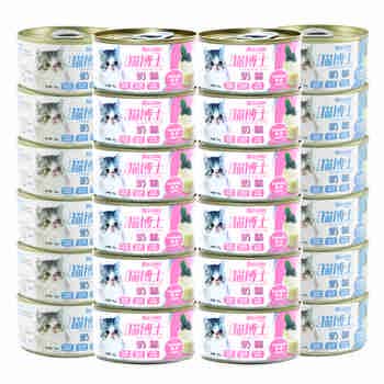 猫博士奶糕猫罐头 成幼猫湿粮鸡肉鱼肉猫罐头宠物食品 幼猫奶糕 24罐混搭