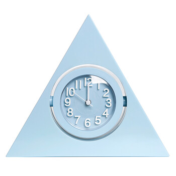 创意学生时钟儿童卧室床头柜闹表时尚三角钟客厅静音钟表闹铃pg1100