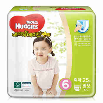 韩国好奇(Huggies) 天然之选成长裤 XXL25片 17kg以上 女宝