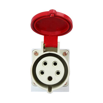 zng ip44明装工业插座32a5p三相电380v五孔32a防水插座墙壁式 5个装