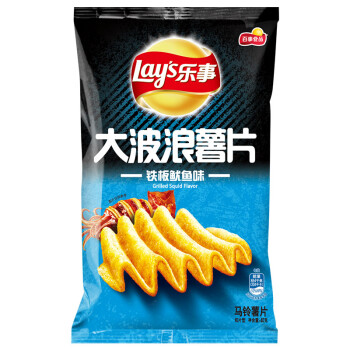 乐事(lay's)大波浪薯片 铁板鱿鱼味 40g