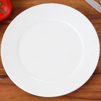 小熊 酒店餐厅家用餐具5/6/7/8/9/10/11/12英寸纯白陶瓷平盘子牛排