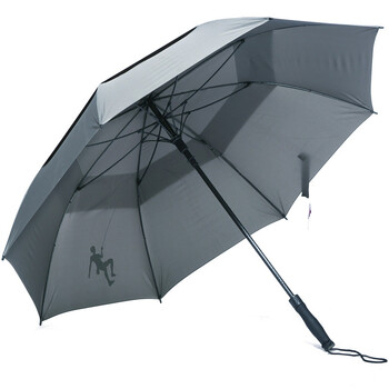 宝丽姿 特大双层透气型纤维骨直杆晴雨伞511灰色