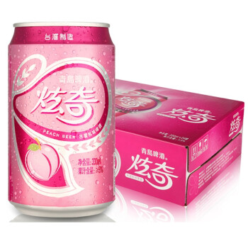 青岛啤酒（TSINGTAO) 炫奇果啤水蜜桃味11度 310ml*12罐