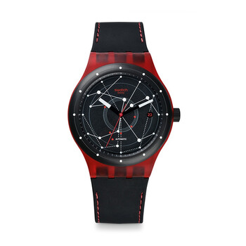 斯沃琪(swatch)手表 装置51号星球系列机械表红色腕表sutr400