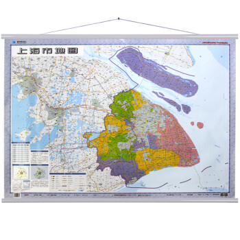 上海市地图挂图 约1.1*0.8m挂绳挂图 防水防潮 全省政区交通