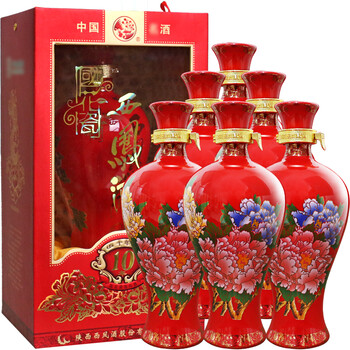 【京东超市】西凤酒 国花瓷10年(红瓶) 45度 500ml*6瓶 整箱装(箱内有