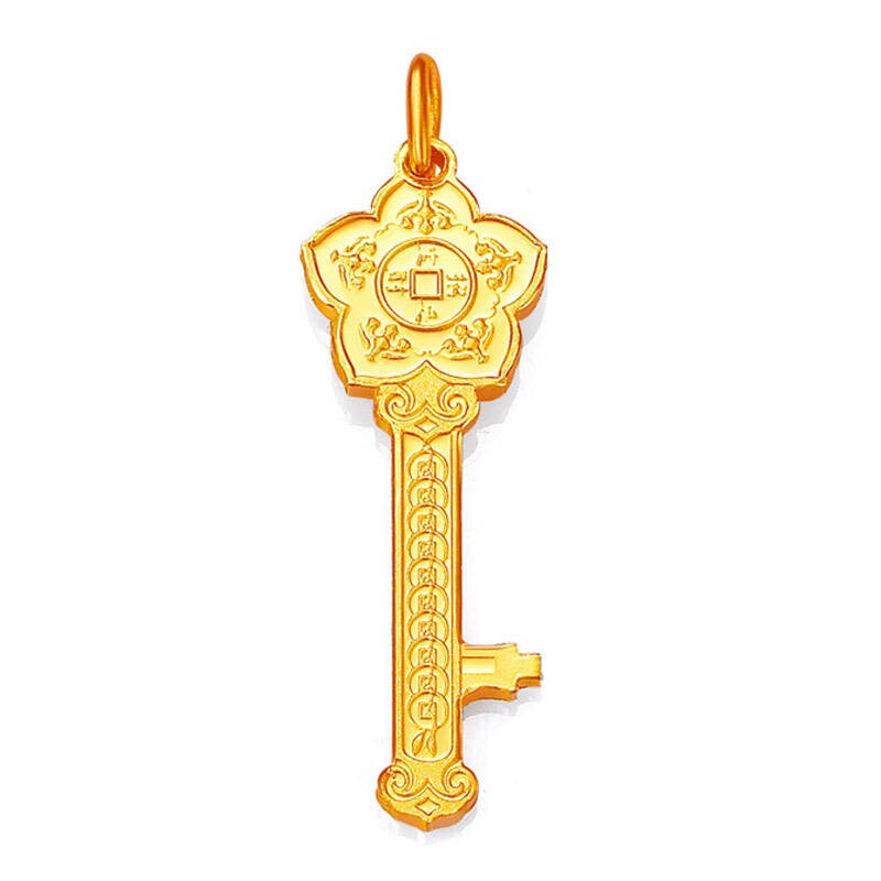 国富黄金财富金钥匙8.8g足金au999黄金吊坠送礼收藏限量发售 5克