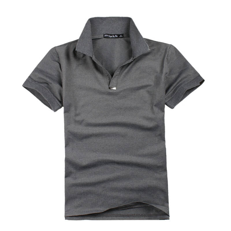 obm2012男士英伦风微弹修身立领男士装款式短袖polo衫t恤dp006 深灰色