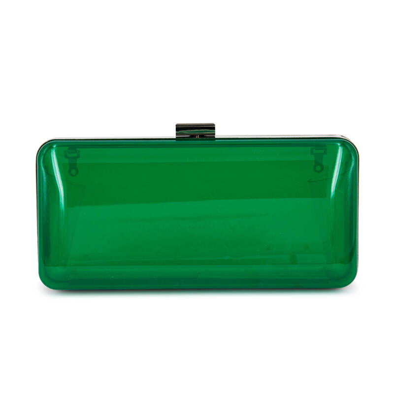 美国时尚糖果色水晶包透明包女士链条包 单肩/斜跨/手拿包 女包 绿色g