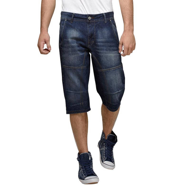 卡玛kama 男士五分磨白牛仔短裤2212213(返仓下架) 深蓝 30