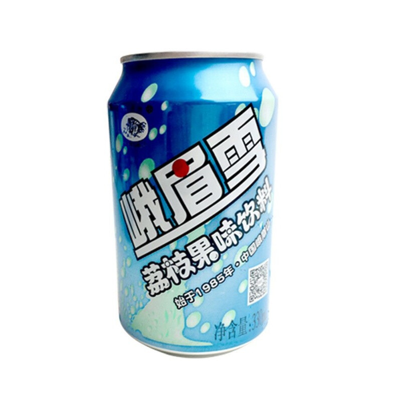 四川乐山峨眉雪汽水峨眉雪易拉罐荔枝果味汽水夏季饮品碳酸饮料荔枝味
