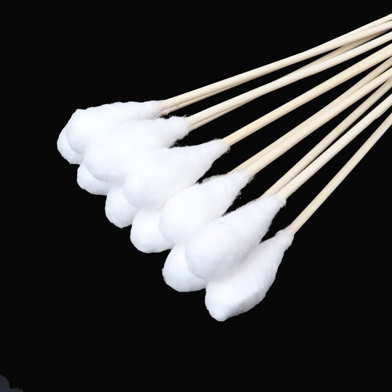 松鹤医用大头长棉签超长竹木棉花棒妇科一次性脱脂棉棒20cmb-b 20cm