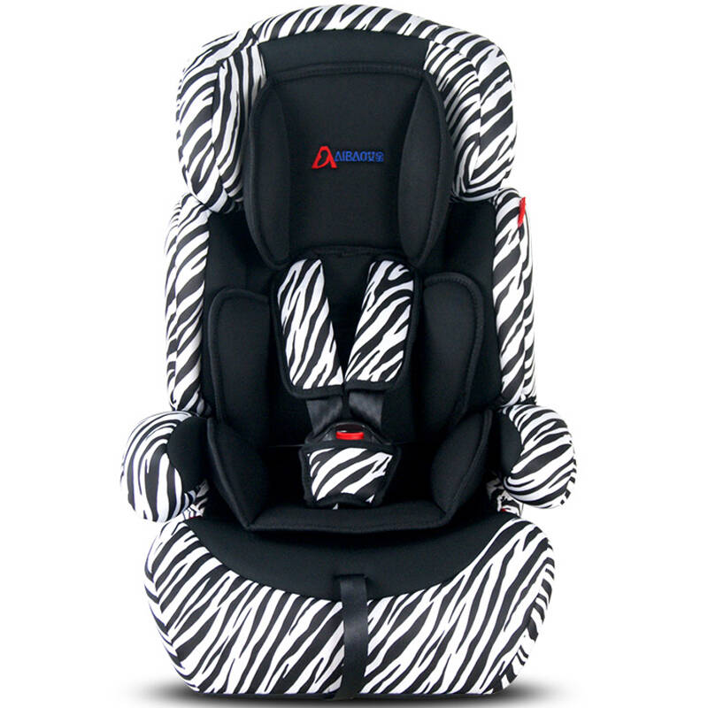 艾宝 汽车儿童安全座椅 车载宝宝婴儿安全坐垫坐椅 9月-12岁 斑马纹