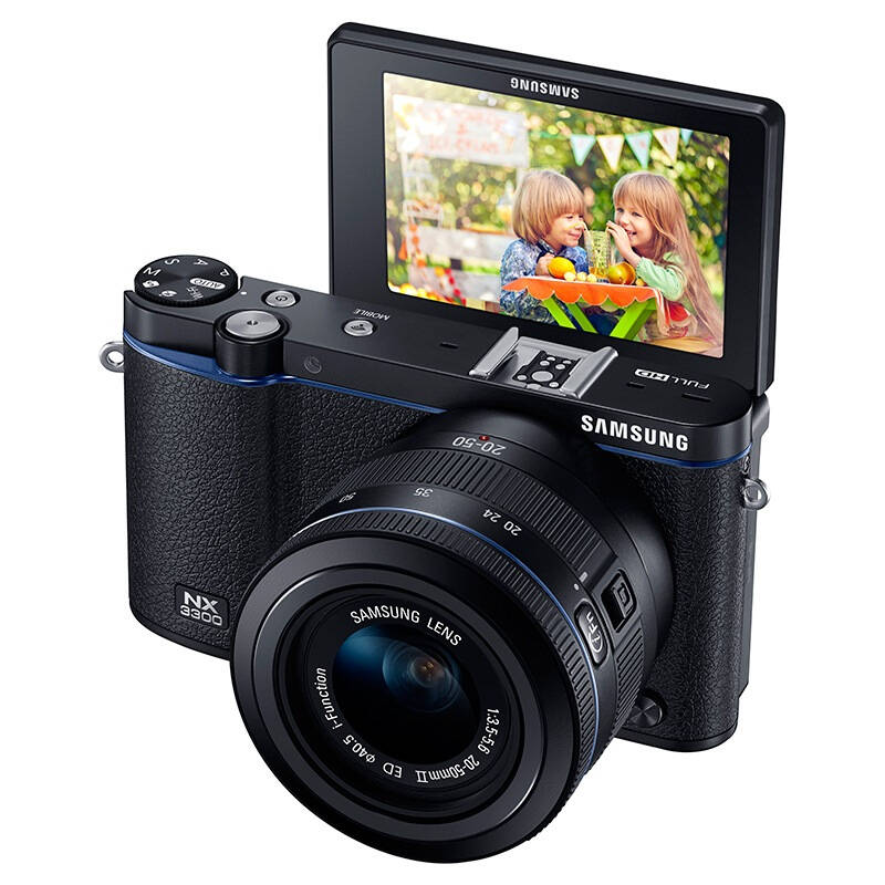 三星(samsung)nx3300自拍 时尚微型单电套机 (20-50mm) (黑色)蓝调