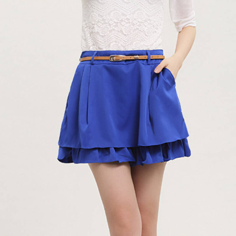 施格纳 2014新款韩版裤裙百褶裙裤女短裤夏装半身裙大码女式女装送