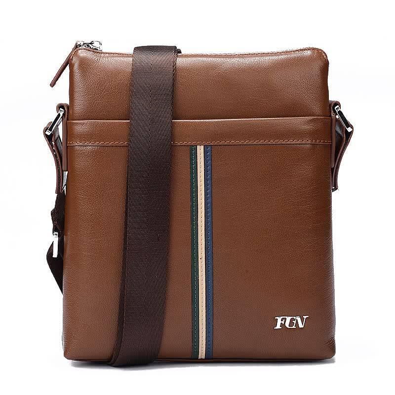 富贵鸟 男士包包头层牛皮真皮商务休闲单肩包时尚斜挎包英伦风