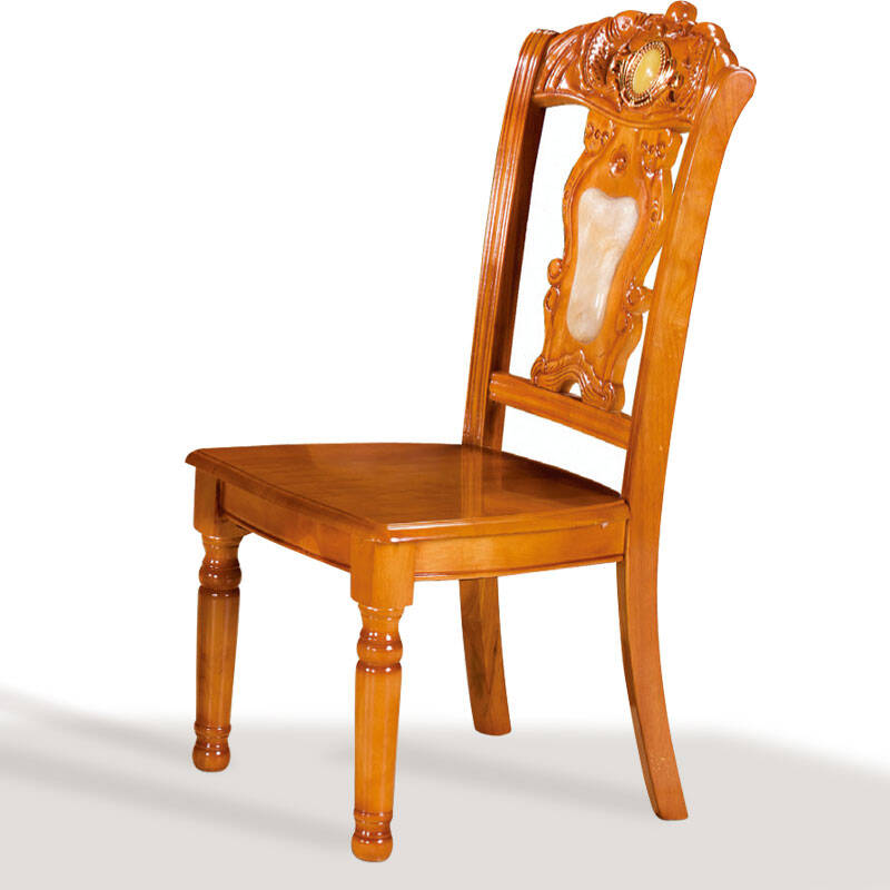 福尊家具 橡木餐椅 双鱼雕刻 天然石镶嵌椅背 现代客厅系列 685